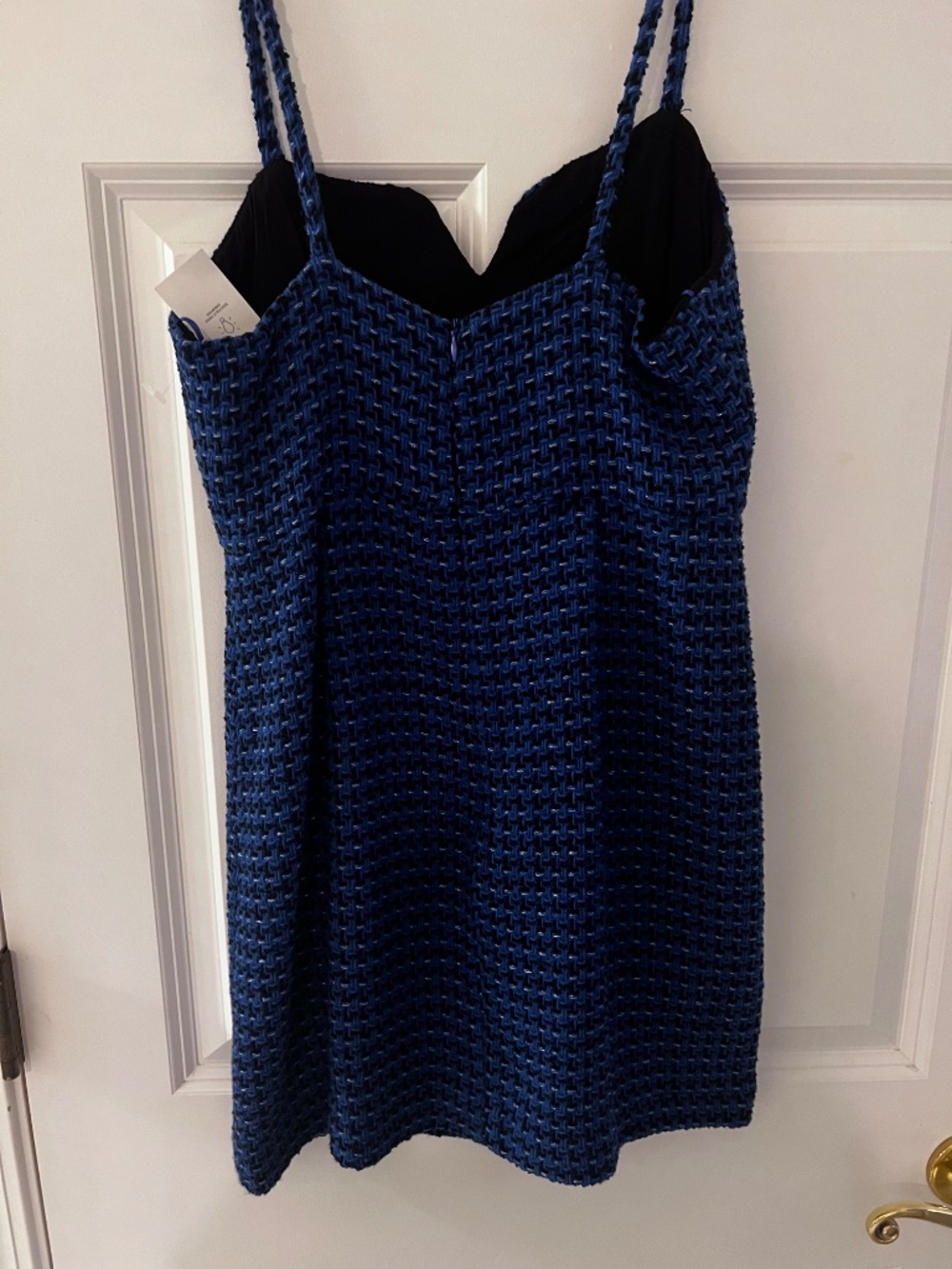 ZARA Textured Mini Dress Blue & Black Tweed Style | Size M (US M) - Picture 6 of 9